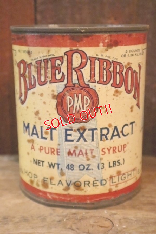 画像1: ct-250205-78 BLUE RIBBON MALT EXTRACT A PURE MALT SYRUP 1920's-1930's 48 OZ. CAN