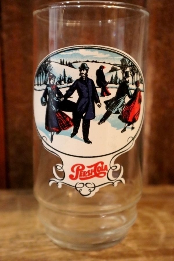 画像4: gs-250205-49 PEPSI 1980's-1990's HOLIDAY GLASS "Sled & Ice Skating"
