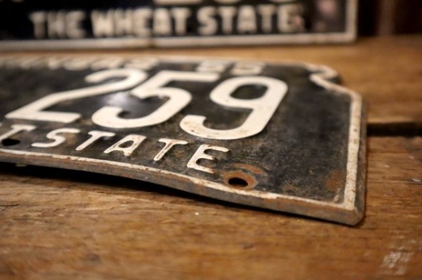 画像7: dp-250205-21 License Plate 1955 KANSAS "KW-259" Set