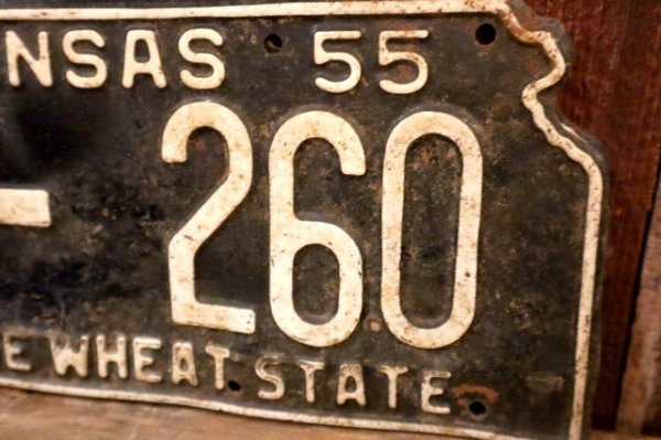画像5: dp-250205-21 License Plate 1955 KANSAS "KW-260" Set