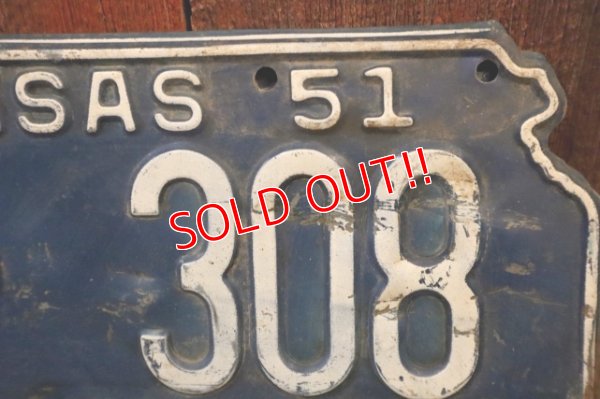 画像5: dp-250205-21 License Plate 1951 KANSAS "KW-308" Set