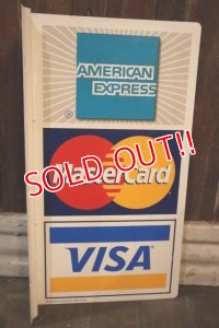 dp-250205-36 AMERICAN EXPRESS・Master Card・VISA 2000's W-sided Metal Sign