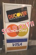dp-250205-36 DISCOVER・Master Card・VISA 1990's W-sided Metal Sign