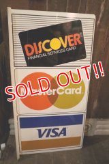 dp-250205-36 DISCOVER・Master Card・VISA 1990's W-sided Metal Sign