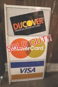 dp-250205-36 DISCOVER・Master Card・VISA 1990's W-sided Metal Sign