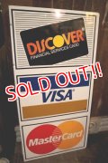 dp-250205-36 DISCOVER・VISA ・Master Card 1990's W-sided Metal Sign
