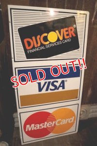 dp-250205-36 DISCOVER・VISA ・Master Card 1990's W-sided Metal Sign
