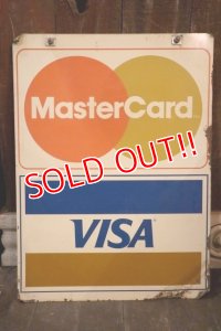 dp-250205-36 VISA Master Card 1980's W-sided Metal Sign
