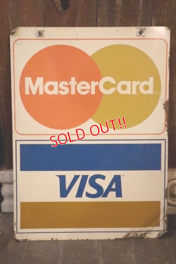 画像1: dp-250205-36 VISA Master Card 1980's W-sided Metal Sign