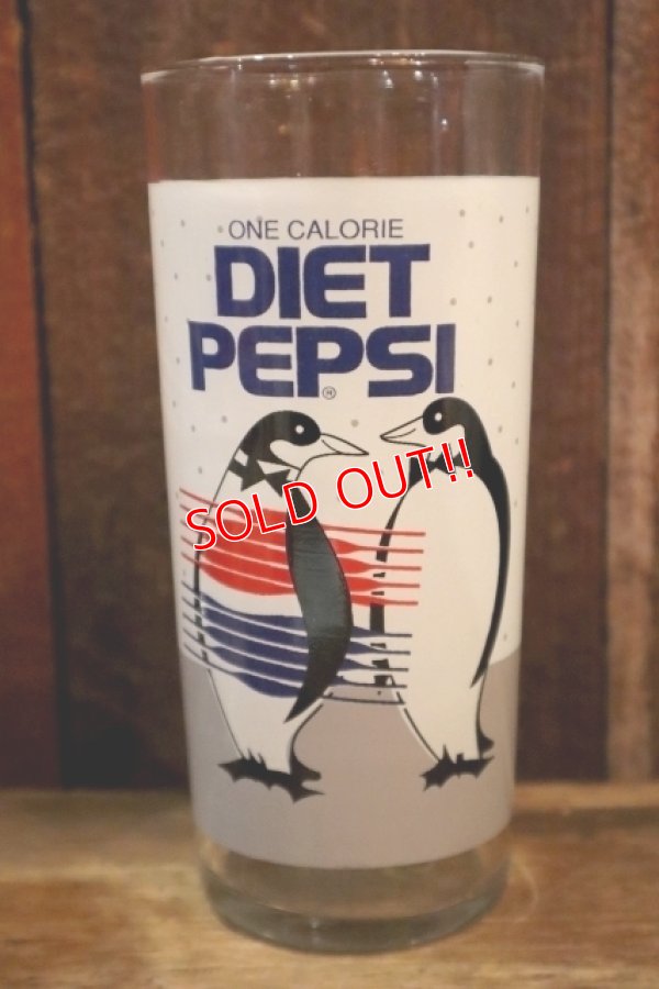 画像1: dp-250205-44 DIET PEPSI 1990's PENGUIN GLASS
