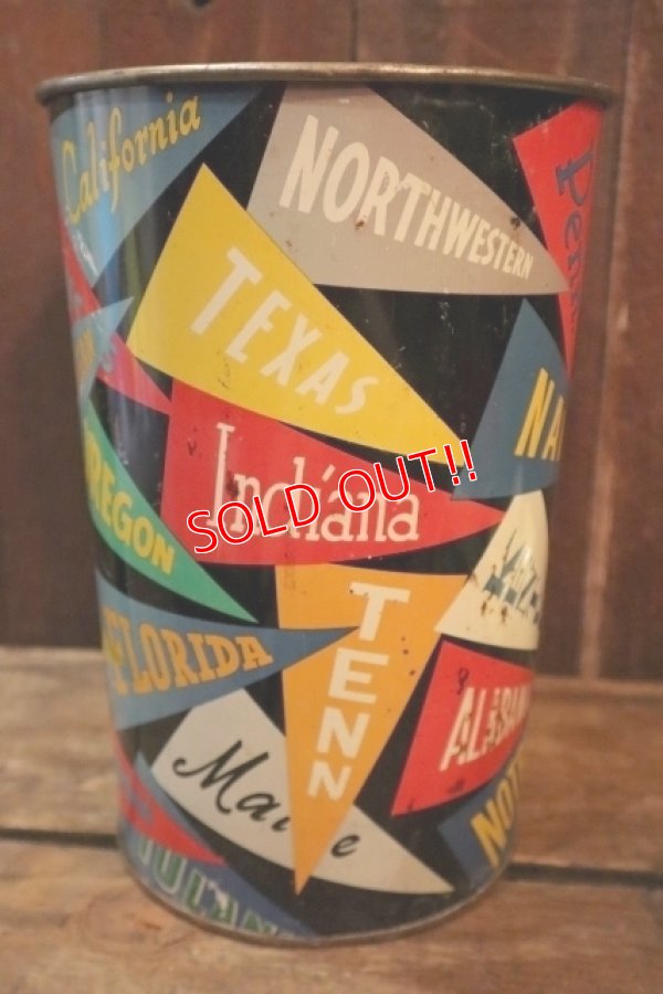 画像3: dp-250319-05 HARVELL 1950's-1960's College Pennant Trash Can