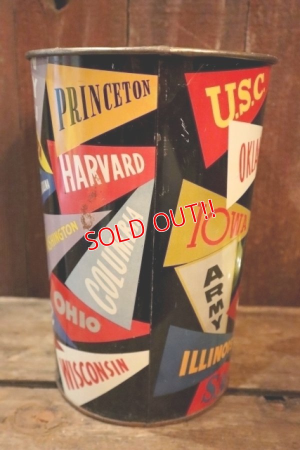 画像4: dp-250319-05 HARVELL 1950's-1960's College Pennant Trash Can