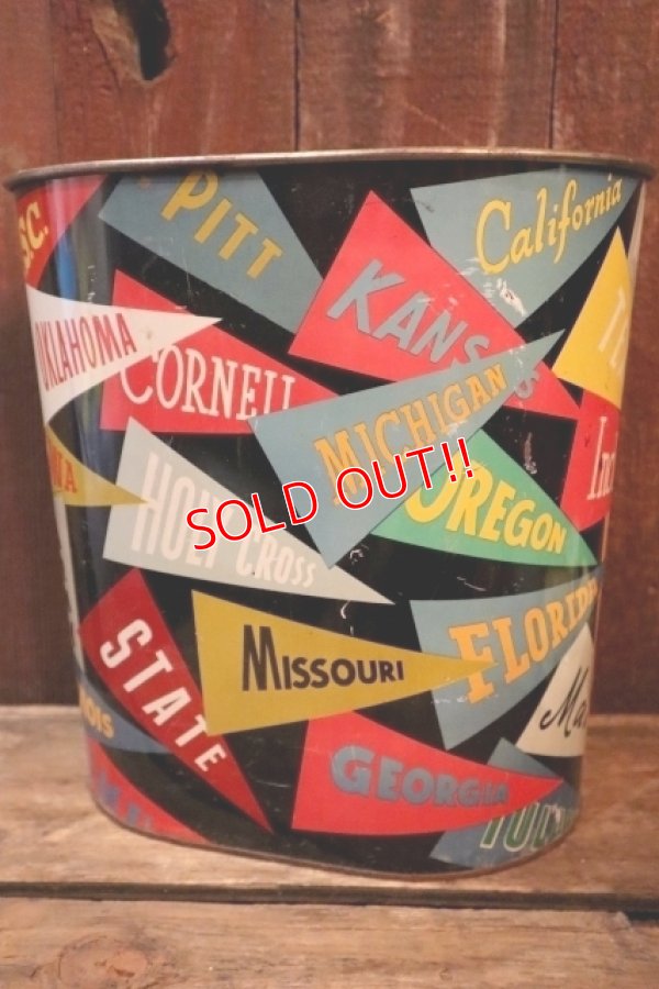 画像2: dp-250319-05 HARVELL 1950's-1960's College Pennant Trash Can