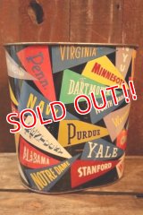dp-250319-05 HARVELL 1950's-1960's College Pennant Trash Can