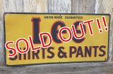 dp-250319-25 Lee 1940's-1950's SHIRT AND PANTS Advertising Metal Sign