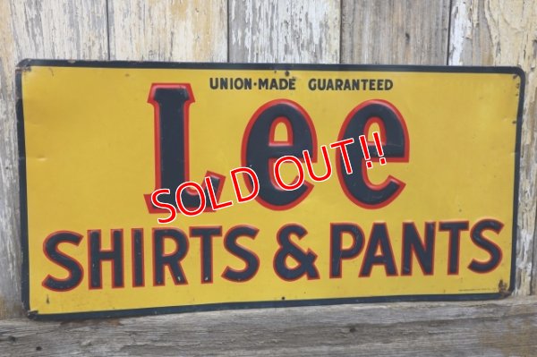 画像1: dp-250319-25 Lee 1940's-1950's SHIRT AND PANTS Advertising Metal Sign