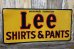 画像1: dp-250319-25 Lee 1940's-1950's SHIRT AND PANTS Advertising Metal Sign (1)