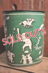 dp-250404-09 WEIBRO CORP 1970's Sports Themed Metal Trash Can 