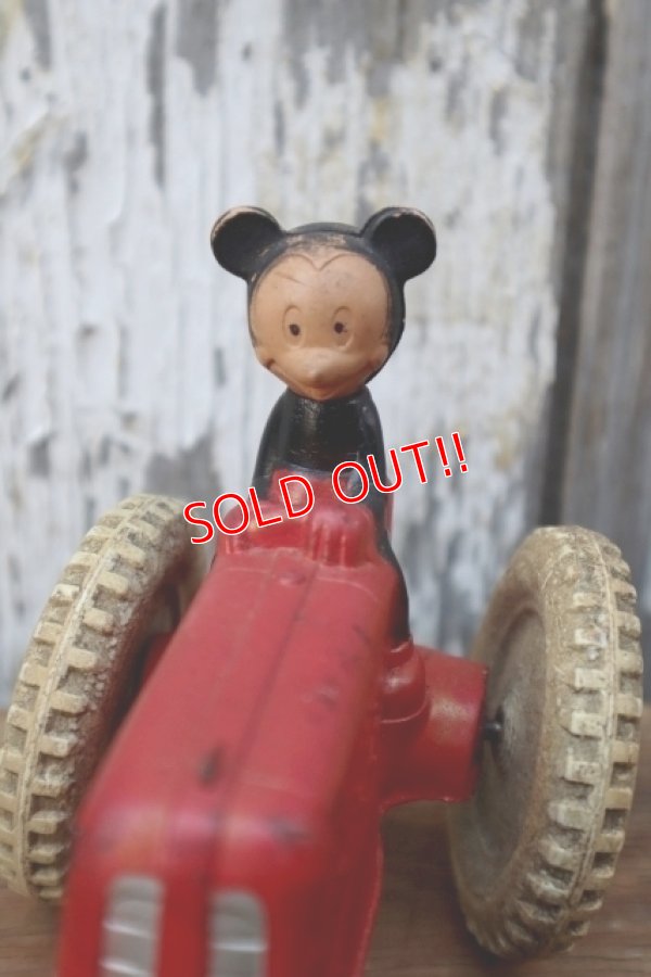 画像2: ct-250404-09 Mickey Mouse / SUN RUBBER 1940's Mickey's Tractor