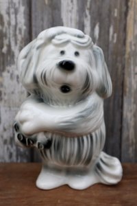 ct-250401-02 FORD / 1950's-1960's Shaggy Dog Ceramic Coin Bank