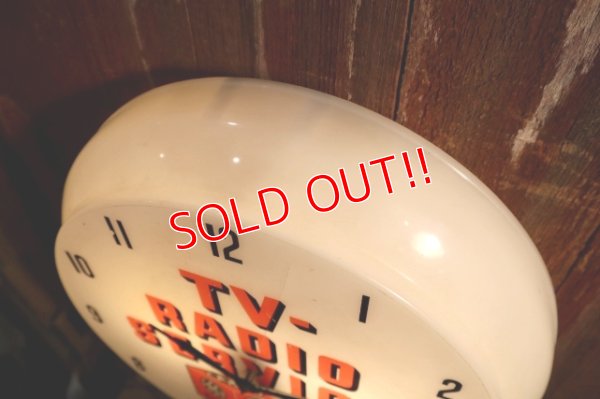 画像5: dp-250404-08 GENERAL ELECTRIC 1950's TV - RADIO SERVIVE Lighted Sign Clock