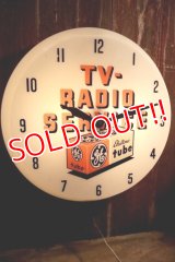 dp-250404-08 GENERAL ELECTRIC 1950's TV - RADIO SERVIVE Lighted Sign Clock