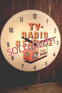 dp-250404-08 GENERAL ELECTRIC 1950's TV - RADIO SERVIVE Lighted Sign Clock