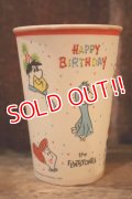 ct-250404-22 The Flintstones 1960's "HAPPY BIRTHDAY" Wax Cup