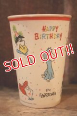 ct-250404-22 The Flintstones 1960's "HAPPY BIRTHDAY" Wax Cup