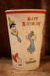 画像1: ct-250404-22 The Flintstones 1960's "HAPPY BIRTHDAY" Wax Cup (1)