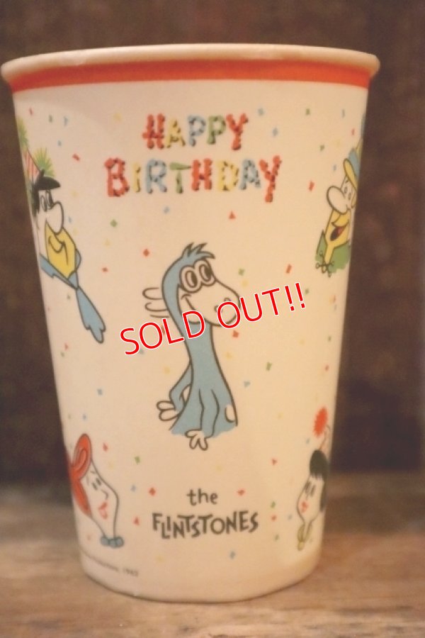 画像3: ct-250404-22 The Flintstones 1960's "HAPPY BIRTHDAY" Wax Cup