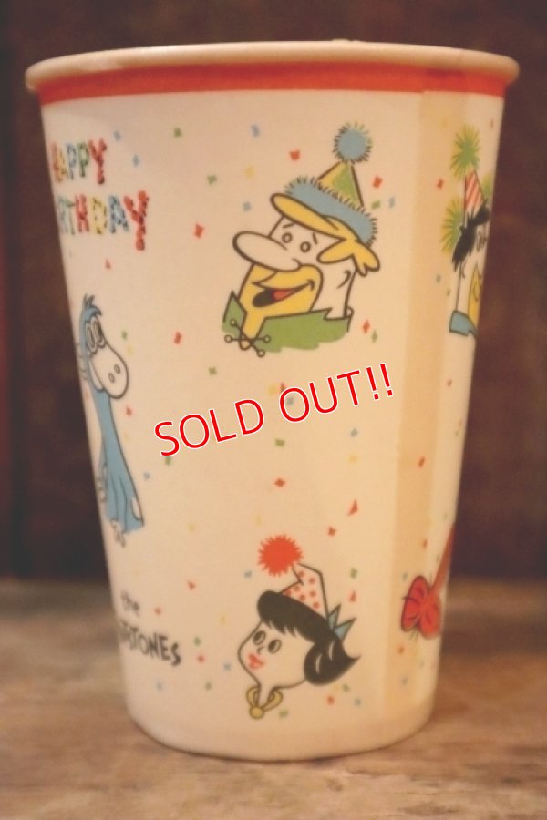 画像4: ct-250404-22 The Flintstones 1960's "HAPPY BIRTHDAY" Wax Cup