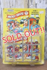 ct-250404-38 Walt Dinsey's MICKEY MOUSE / Straco 1970's 6 IN 1 PUZZLE BLOCKS