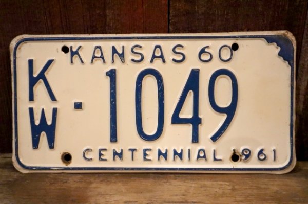 画像1: dp-dp-250205-21 License Plate 1960 KANSAS "KW-1049"