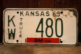 dp-dp-250205-21 License Plate 1963 KANSAS "KW-480"