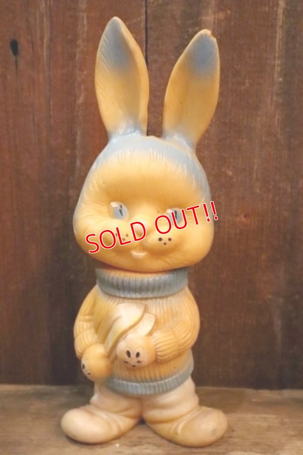 画像1: ct-250205-30 UNKNOWN 1960's BUNNY RUBBER DOLL