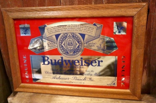 画像1: dp-250401-06 Budweiser 1970's-1980's Pub Mirror