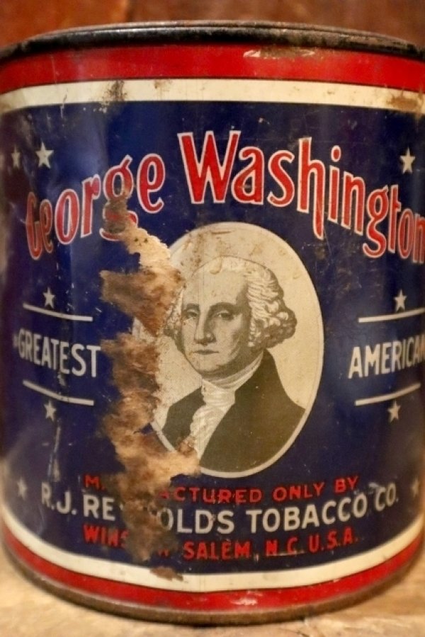 画像3: dp-250531-16 George Washington CUT PLUG TOBACCO 1930's TIN CAN