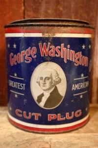 dp-250531-16 George Washington CUT PLUG TOBACCO 1930's TIN CAN