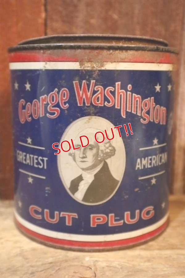 画像1: dp-250531-16 George Washington CUT PLUG TOBACCO 1930's TIN CAN