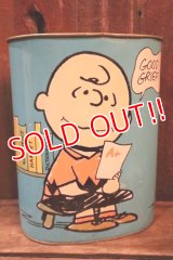 ct-250205-77 Snoopy & Charlie Brown / CHEINCO 1970's Trash Box