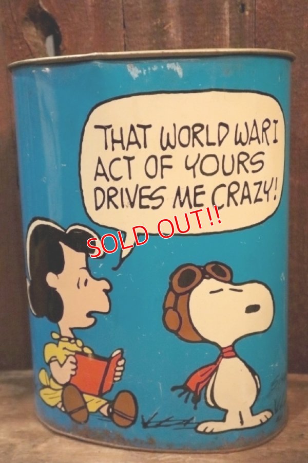 画像5: ct-250205-77 Snoopy (Flying Ace) & Lucy / CHEINCO 1970's Trash Box