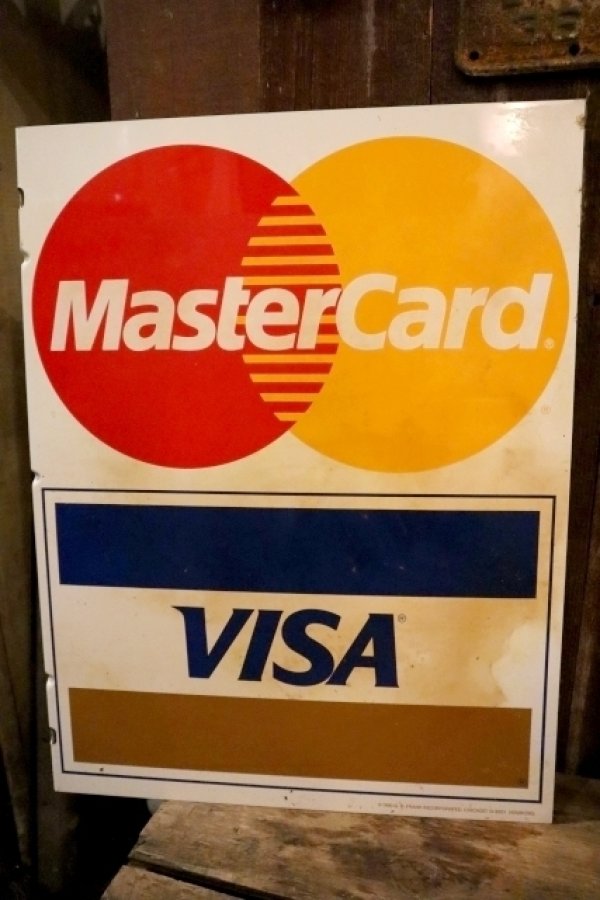 画像6: dp-250205-36 VISA Master Card 1990's W-sided Metal Sign 