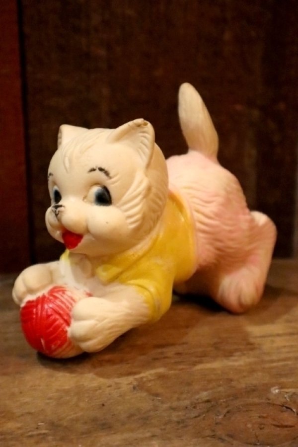 画像1: ct-250205-30 UNKNOWN 1960's〜 KITTEN RUBBER DOLL