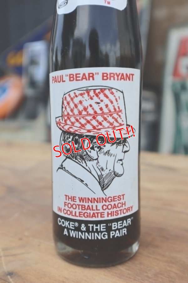 画像3: ck-007 Arizona Crimson Tide "Paul Bear Bryant" / 1980's Coca Cola Bottle