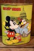 ct-250618-01 Mickey Mouse & Minnie Mouse / CHEINCO 1970's Tin Trash Box