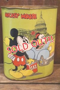 ct-250618-01 Mickey Mouse & Minnie Mouse / CHEINCO 1970's Tin Trash Box