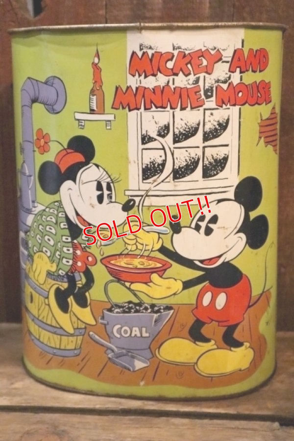 画像5: ct-250618-01 Mickey Mouse & Minnie Mouse / CHEINCO 1970's Tin Trash Box