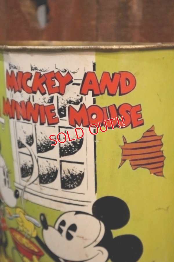 画像8: ct-250618-01 Mickey Mouse & Minnie Mouse / CHEINCO 1970's Tin Trash Box