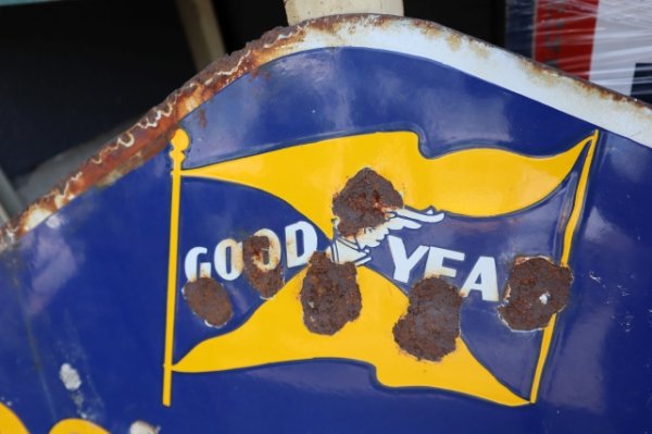画像9: dp-250618-36 GOODYEAR TIRES / 1940's Diamond Shape Double Sided Porcelain Sign